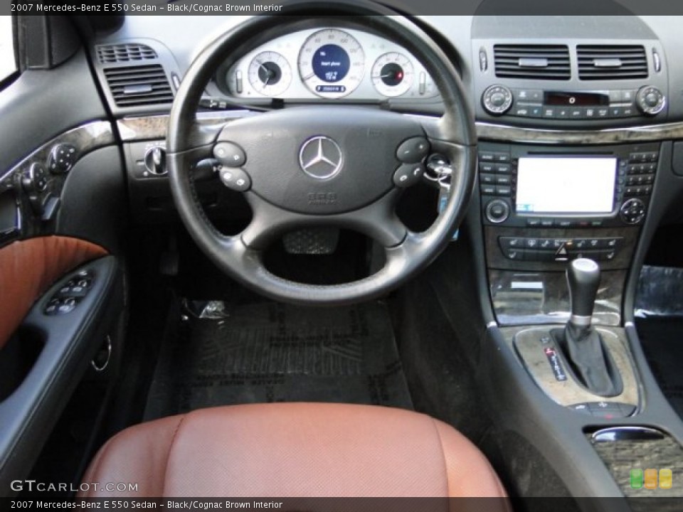 Black/Cognac Brown Interior Steering Wheel for the 2007 Mercedes-Benz E 550 Sedan #86254052