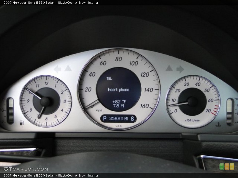 Black/Cognac Brown Interior Gauges for the 2007 Mercedes-Benz E 550 Sedan #86254067