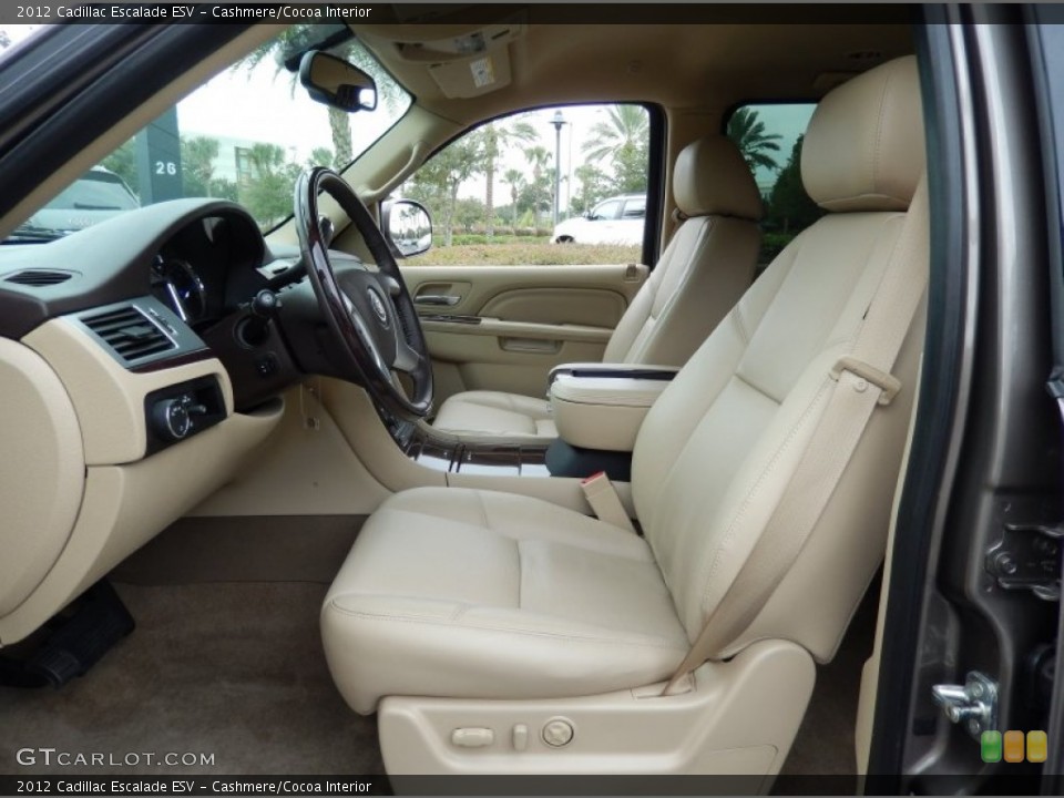 Cashmere/Cocoa Interior Front Seat for the 2012 Cadillac Escalade ESV #86254955
