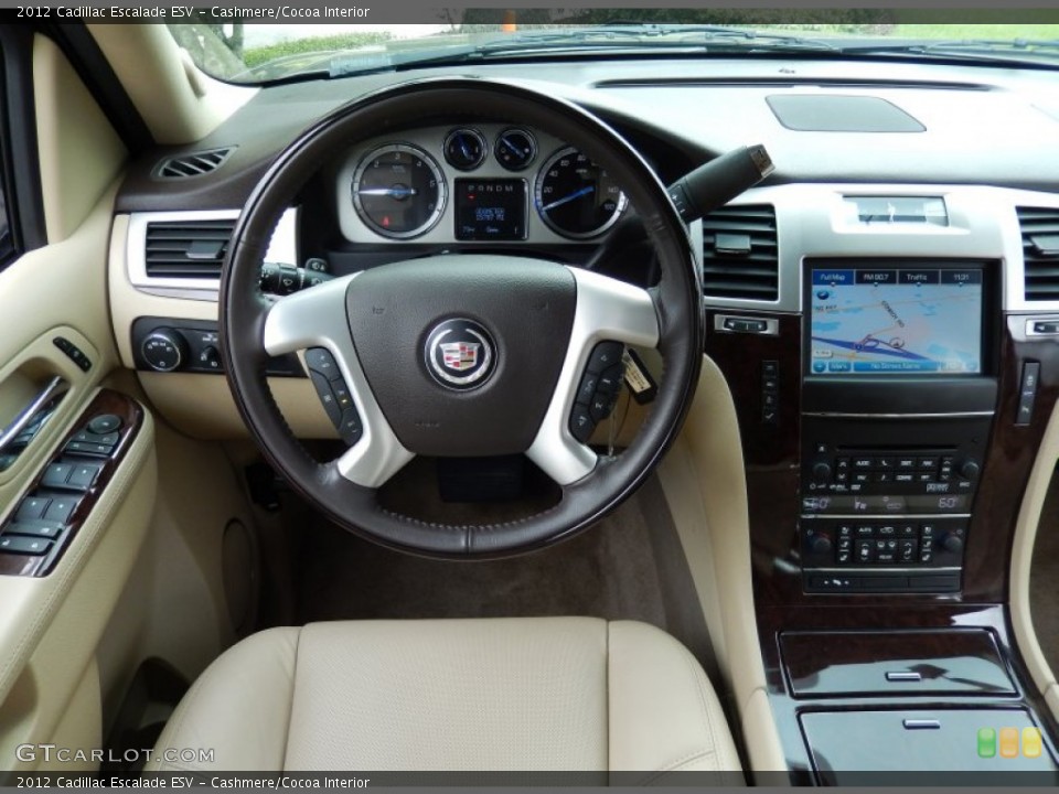 Cashmere/Cocoa Interior Steering Wheel for the 2012 Cadillac Escalade ESV #86255111