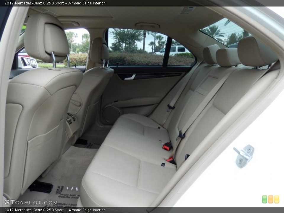 Almond Beige Interior Rear Seat for the 2012 Mercedes-Benz C 250 Sport #86255501