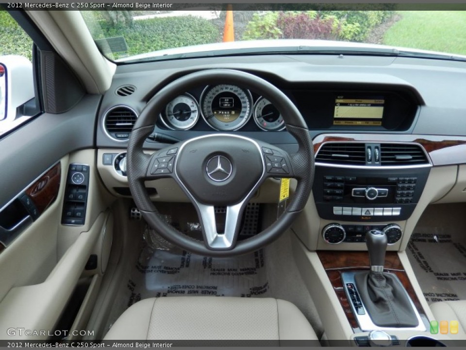 Almond Beige Interior Dashboard for the 2012 Mercedes-Benz C 250 Sport #86255609