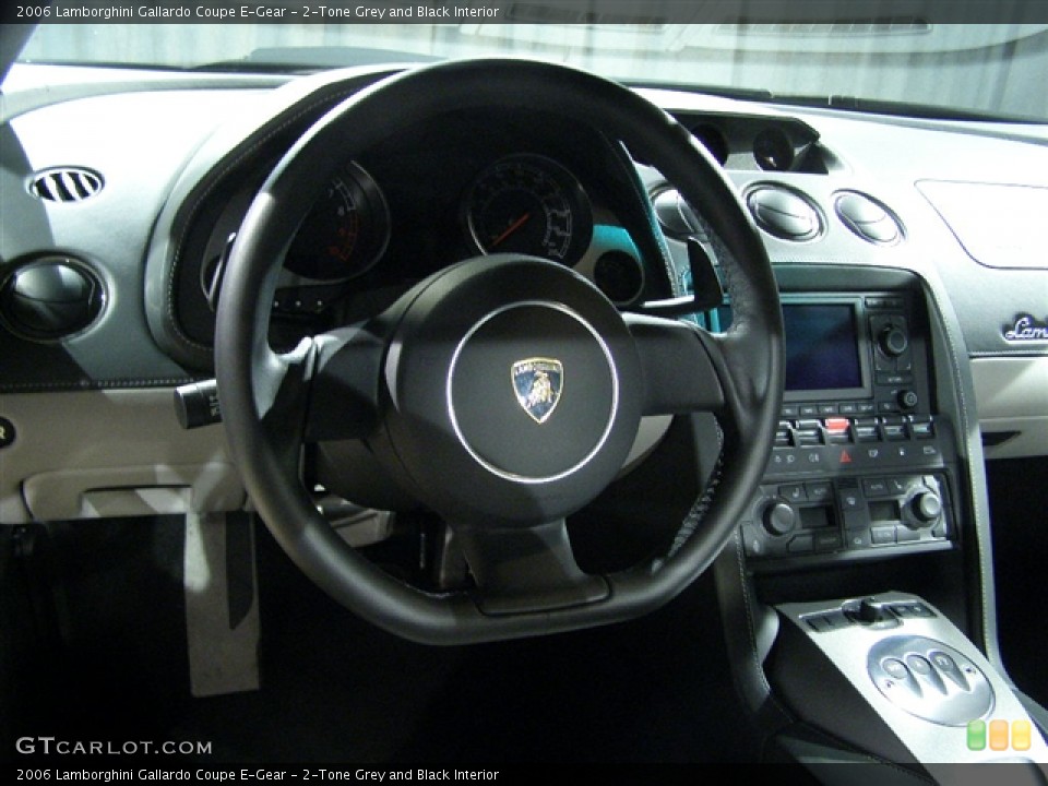2-Tone Grey and Black Interior Steering Wheel for the 2006 Lamborghini Gallardo Coupe E-Gear #86257