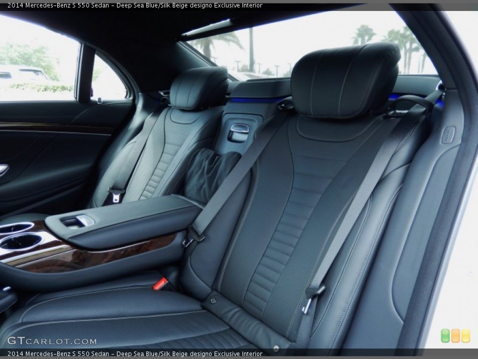 Deep Sea Blue/Silk Beige designo Exclusive Interior Rear Seat for the 2014 Mercedes-Benz S 550 Sedan #86257691