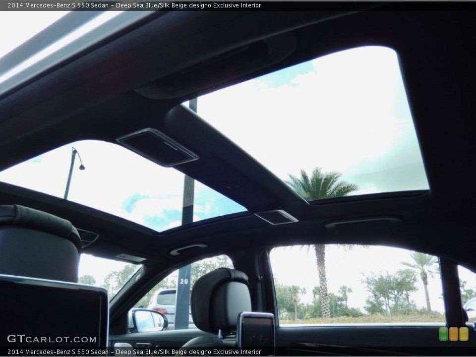 Deep Sea Blue/Silk Beige designo Exclusive Interior Sunroof for the 2014 Mercedes-Benz S 550 Sedan #86257724