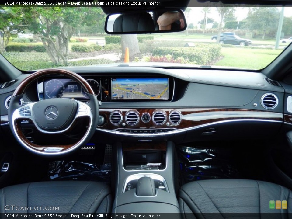 Deep Sea Blue/Silk Beige designo Exclusive Interior Dashboard for the 2014 Mercedes-Benz S 550 Sedan #86257737