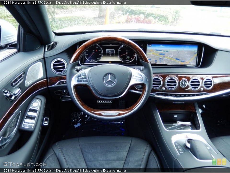 Deep Sea Blue/Silk Beige designo Exclusive Interior Dashboard for the 2014 Mercedes-Benz S 550 Sedan #86257754