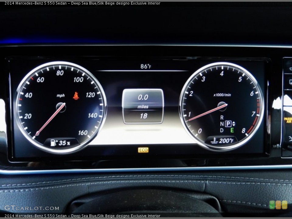 Deep Sea Blue/Silk Beige designo Exclusive Interior Gauges for the 2014 Mercedes-Benz S 550 Sedan #86257767