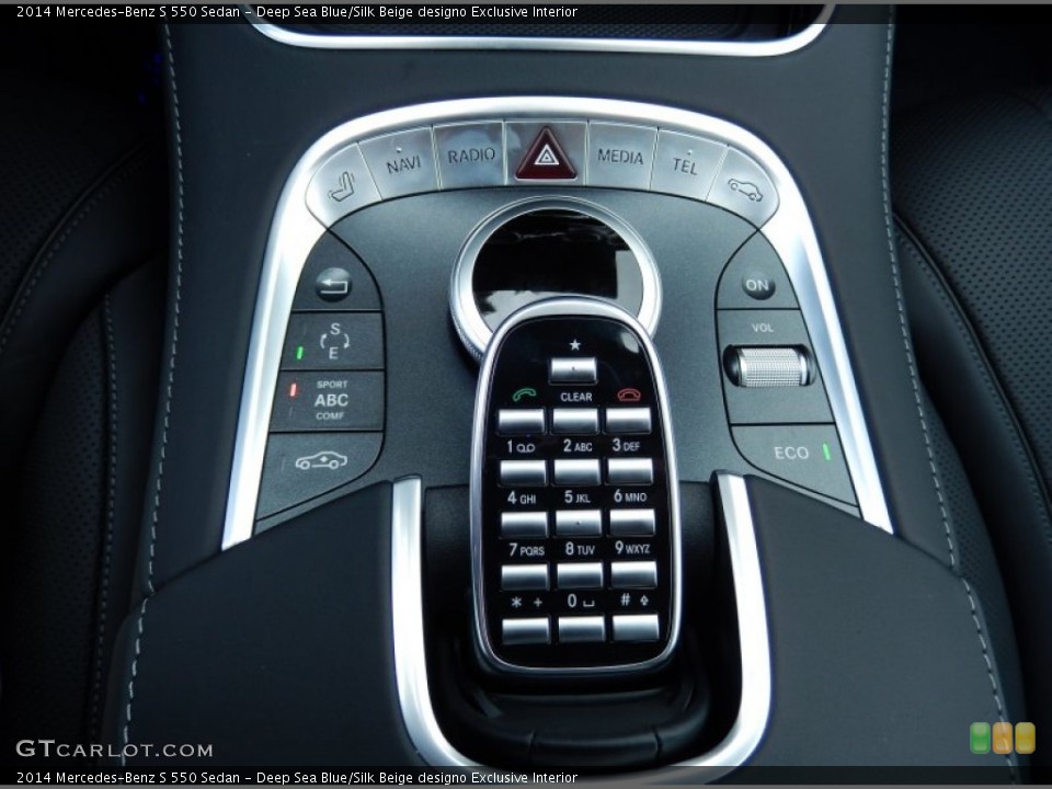 Deep Sea Blue/Silk Beige designo Exclusive Interior Controls for the 2014 Mercedes-Benz S 550 Sedan #86257788