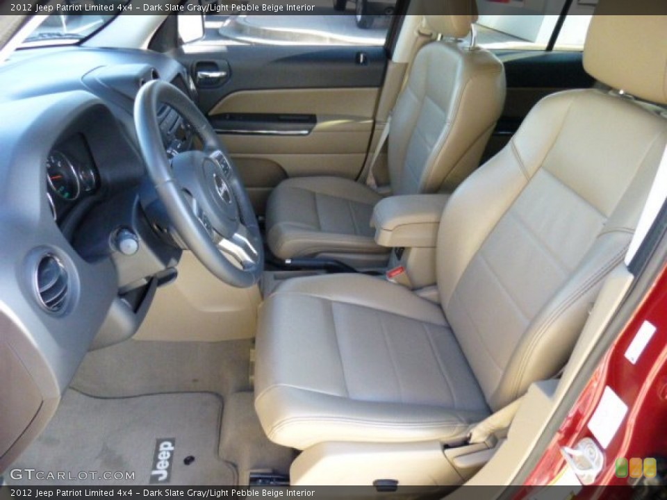 Dark Slate Gray/Light Pebble Beige Interior Front Seat for the 2012 Jeep Patriot Limited 4x4 #86267615