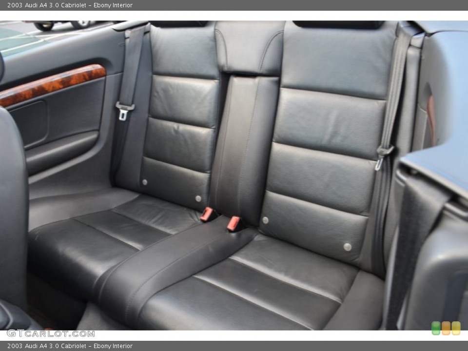 Ebony Interior Rear Seat for the 2003 Audi A4 3.0 Cabriolet #86268395