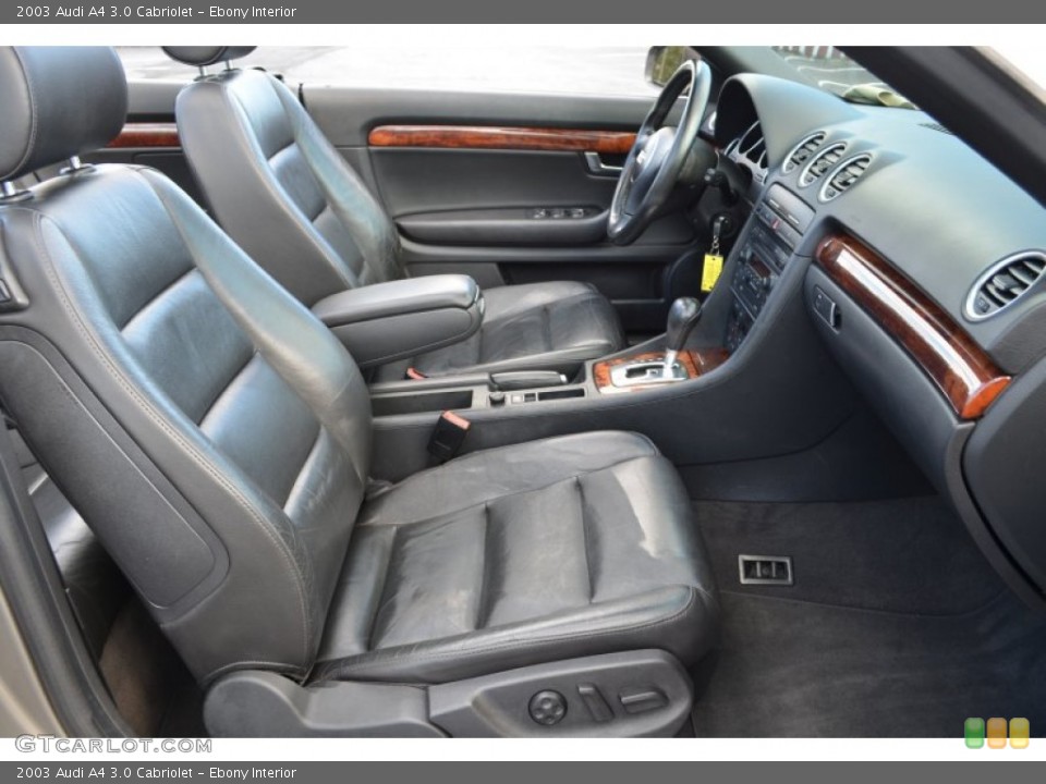 Ebony Interior Front Seat for the 2003 Audi A4 3.0 Cabriolet #86268419