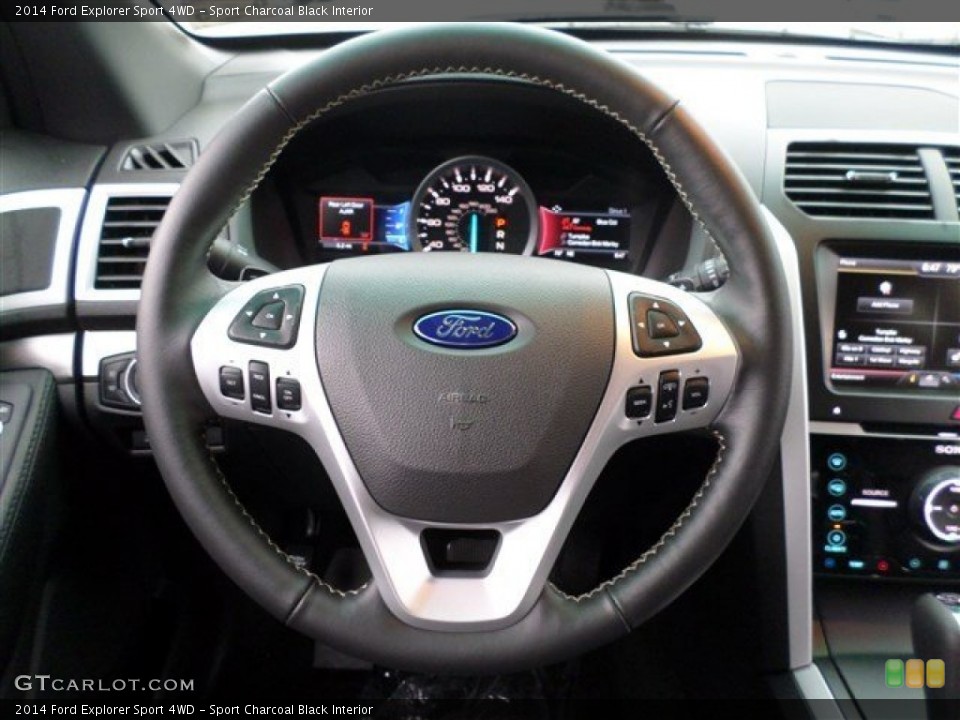 Sport Charcoal Black Interior Steering Wheel for the 2014 Ford Explorer Sport 4WD #86270810
