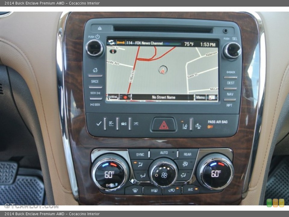 Cocaccino Interior Controls for the 2014 Buick Enclave Premium AWD #86273587