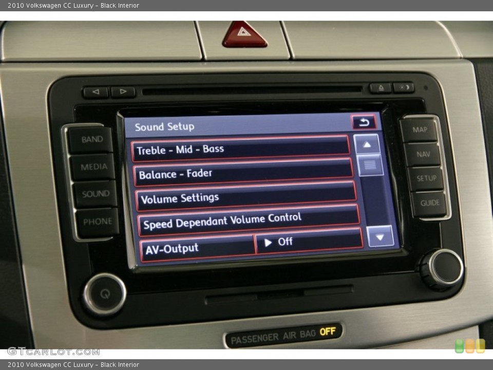 Black Interior Controls for the 2010 Volkswagen CC Luxury #86287441
