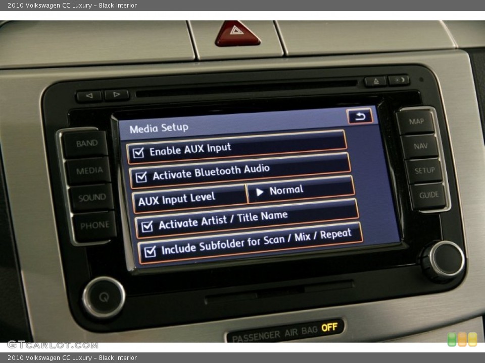 Black Interior Controls for the 2010 Volkswagen CC Luxury #86287598