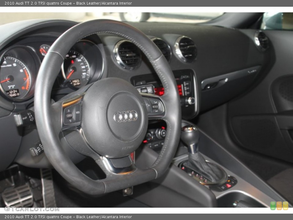 Black Leather/Alcantara Interior Steering Wheel for the 2010 Audi TT 2.0 TFSI quattro Coupe #86291916