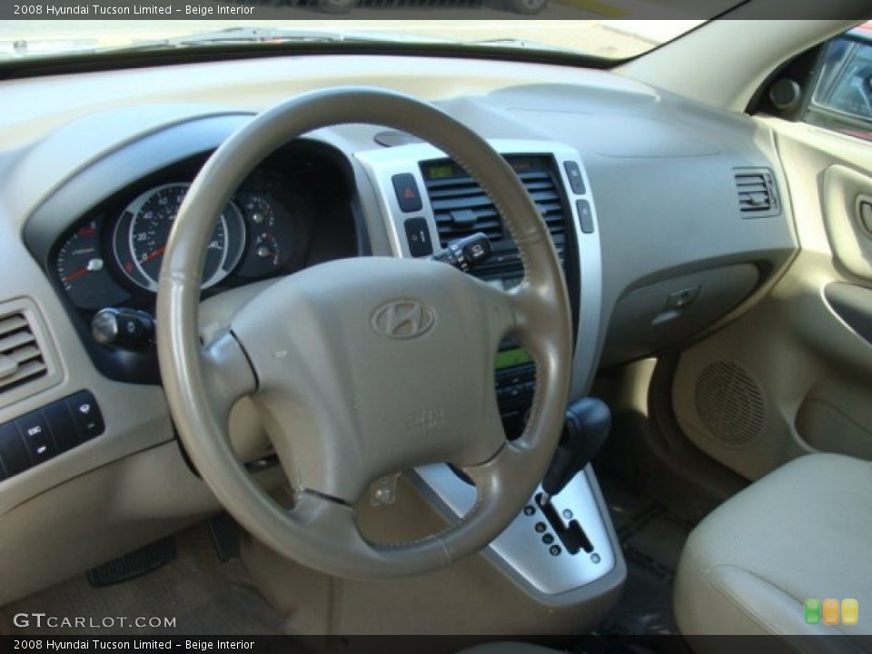 Beige Interior Steering Wheel for the 2008 Hyundai Tucson Limited #86295219
