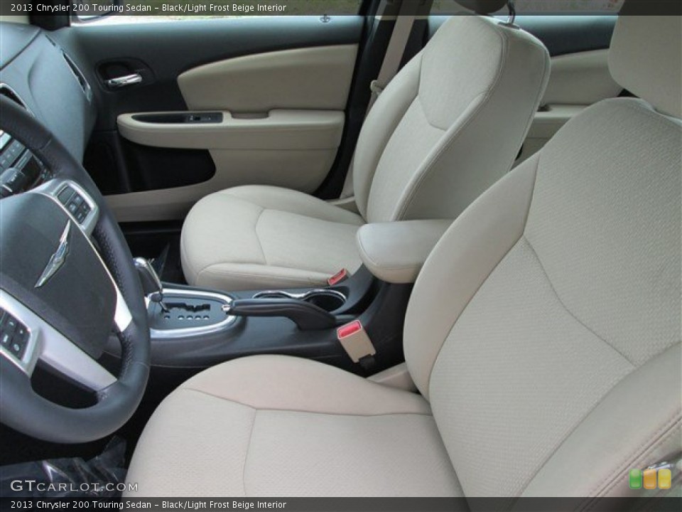 Black/Light Frost Beige Interior Front Seat for the 2013 Chrysler 200 Touring Sedan #86305362