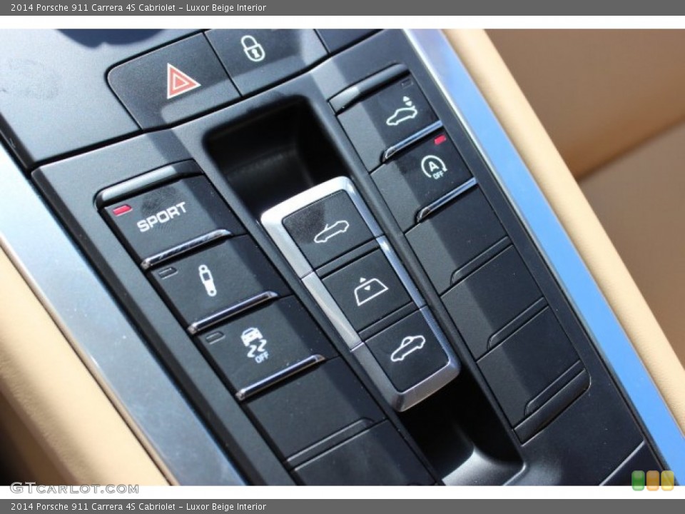 Luxor Beige Interior Controls for the 2014 Porsche 911 Carrera 4S Cabriolet #86309016