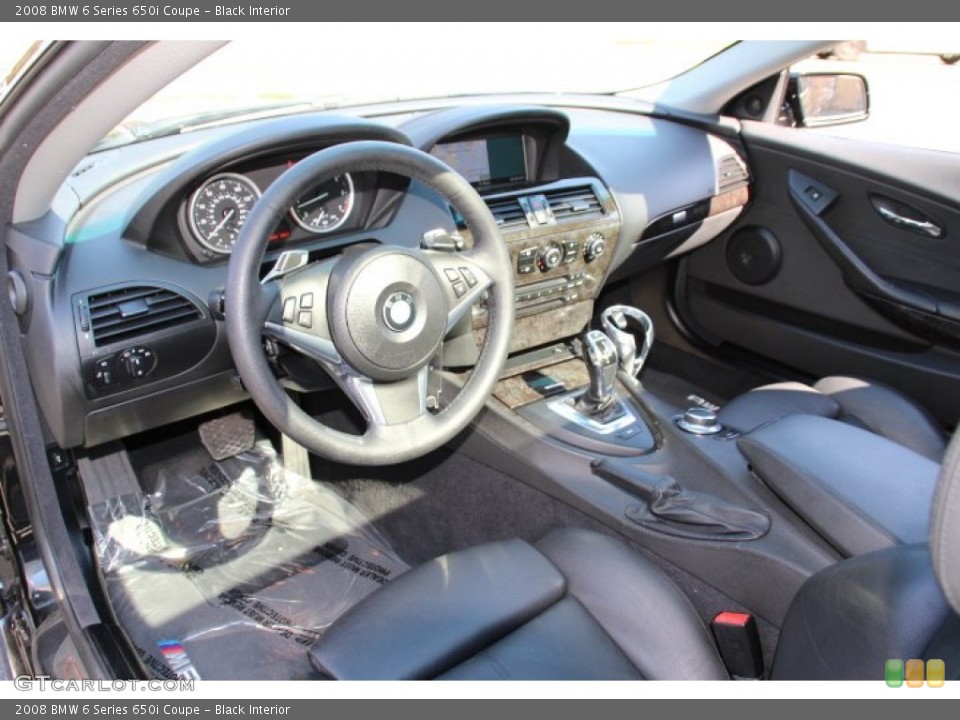 Black Interior Prime Interior for the 2008 BMW 6 Series 650i Coupe #86338354