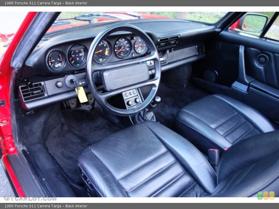 Black Interior Photo for the 1986 Porsche 911 Carrera Targa #86339713