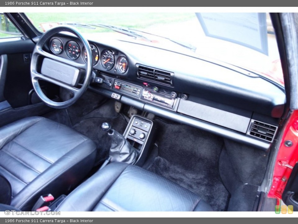 Black Interior Dashboard for the 1986 Porsche 911 Carrera Targa #86339815