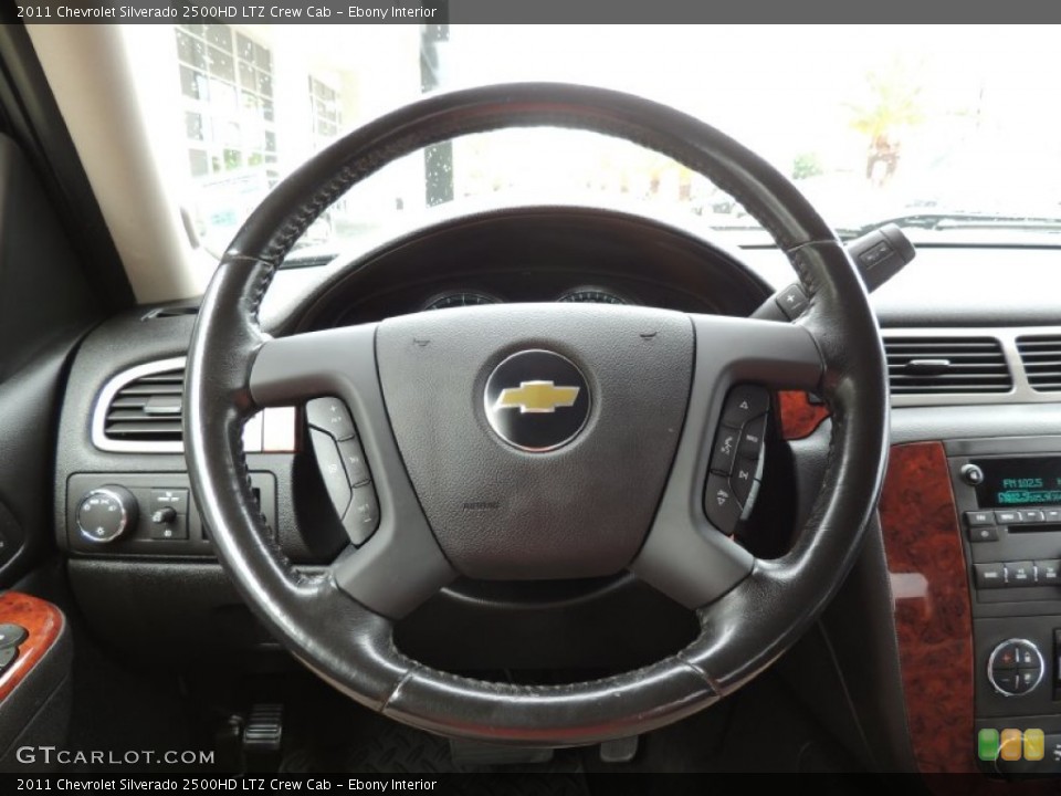 Ebony Interior Steering Wheel for the 2011 Chevrolet Silverado 2500HD LTZ Crew Cab #86342437