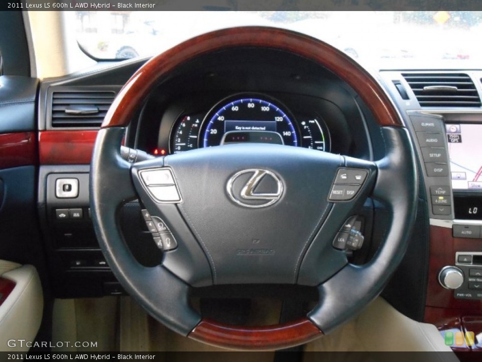 Black Interior Steering Wheel for the 2011 Lexus LS 600h L AWD Hybrid #86350711