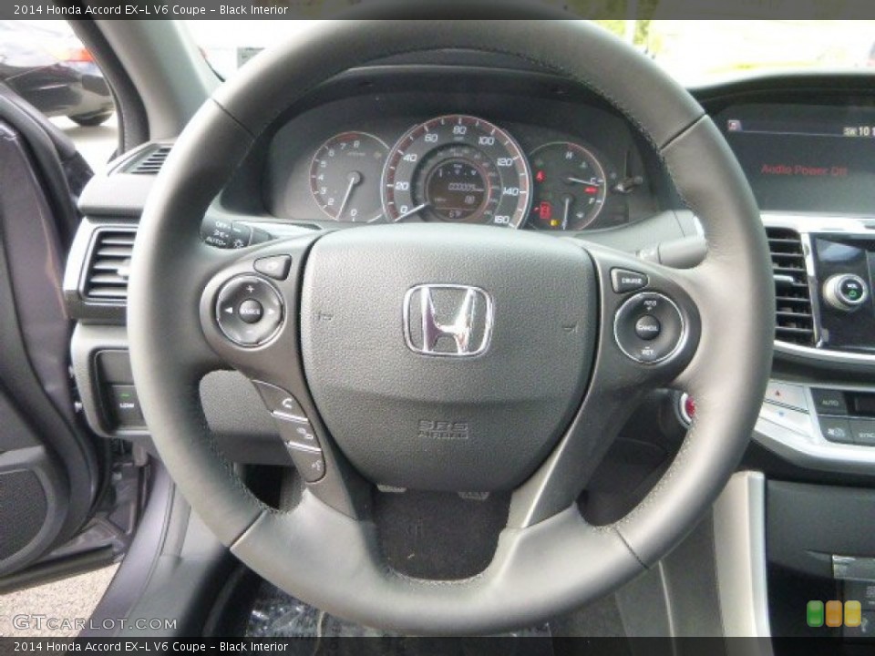 Black Interior Steering Wheel for the 2014 Honda Accord EX-L V6 Coupe #86352214