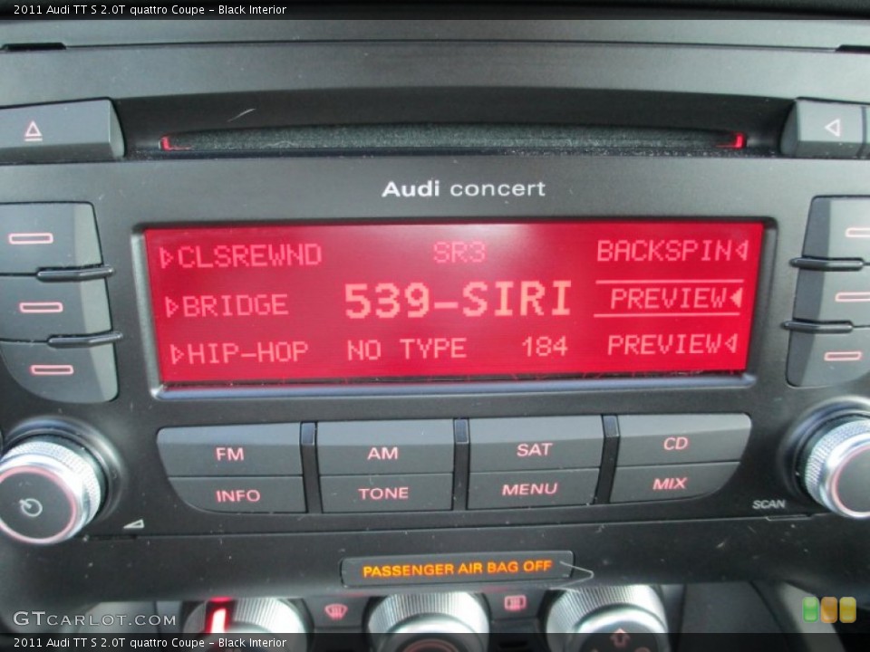 Black Interior Audio System for the 2011 Audi TT S 2.0T quattro Coupe #86353543