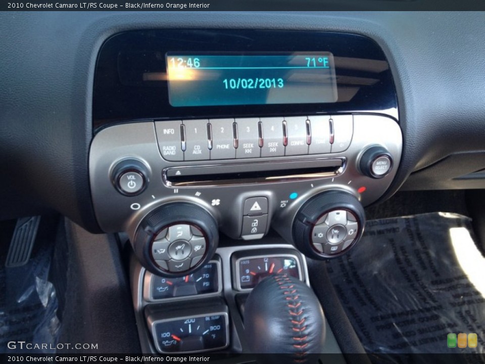 Black/Inferno Orange Interior Audio System for the 2010 Chevrolet Camaro LT/RS Coupe #86357058