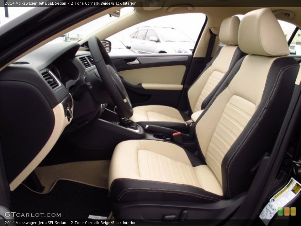 2 Tone Cornsilk Beige/Black 2014 Volkswagen Jetta Interiors