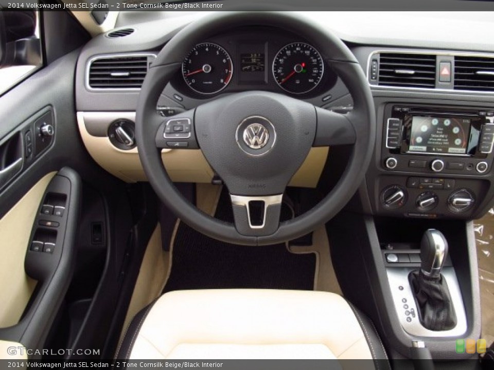 2 Tone Cornsilk Beige/Black Interior Dashboard for the 2014 Volkswagen Jetta SEL Sedan #86357859