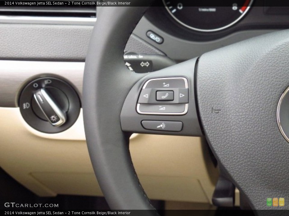 2 Tone Cornsilk Beige/Black Interior Controls for the 2014 Volkswagen Jetta SEL Sedan #86357988