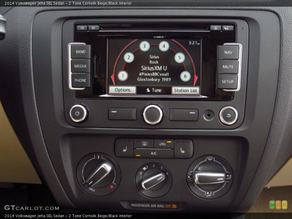 2 Tone Cornsilk Beige/Black Interior Controls for the 2014 Volkswagen Jetta SEL Sedan #86358075