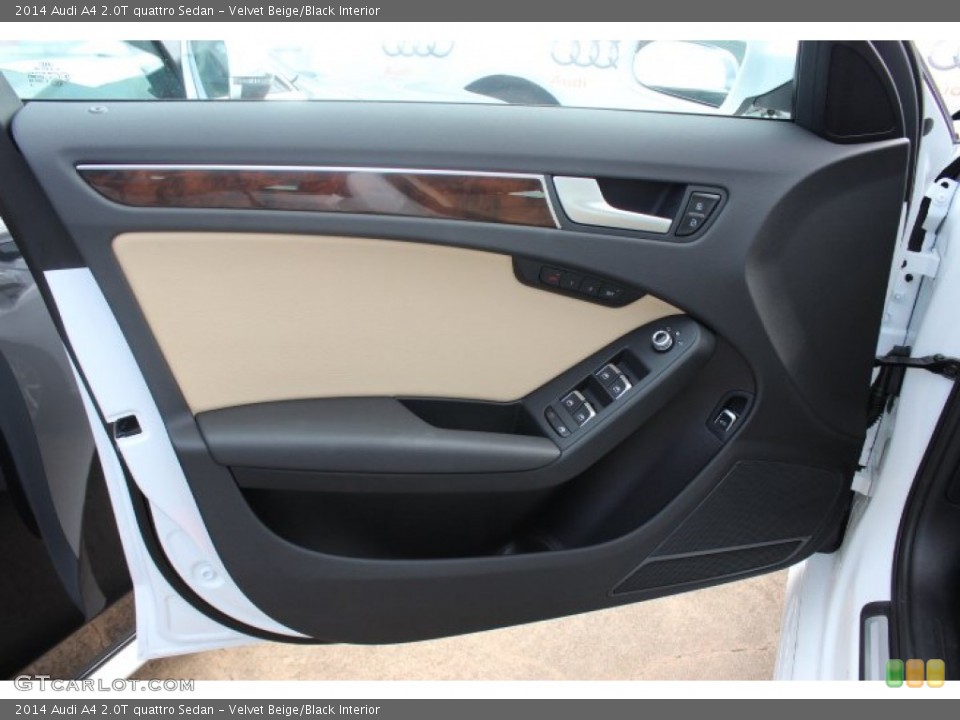 Velvet Beige/Black Interior Door Panel for the 2014 Audi A4 2.0T quattro Sedan #86361357