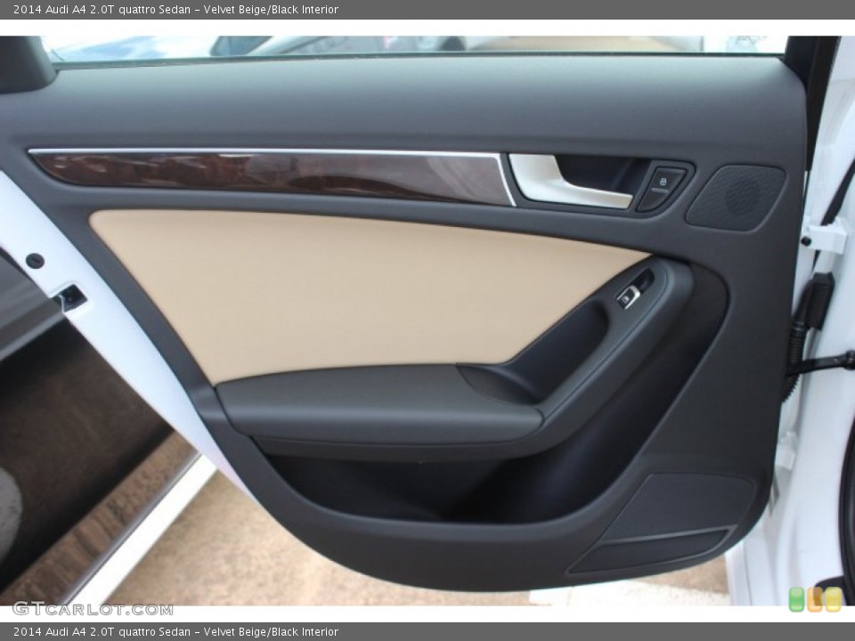 Velvet Beige/Black Interior Door Panel for the 2014 Audi A4 2.0T quattro Sedan #86361729