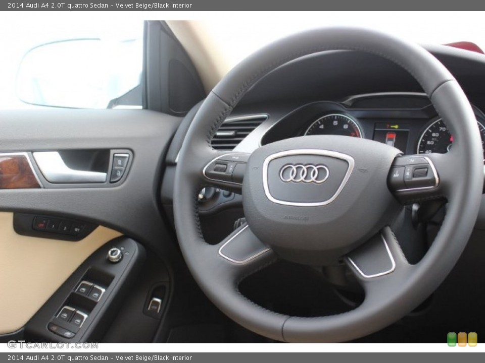 Velvet Beige/Black Interior Steering Wheel for the 2014 Audi A4 2.0T quattro Sedan #86361798