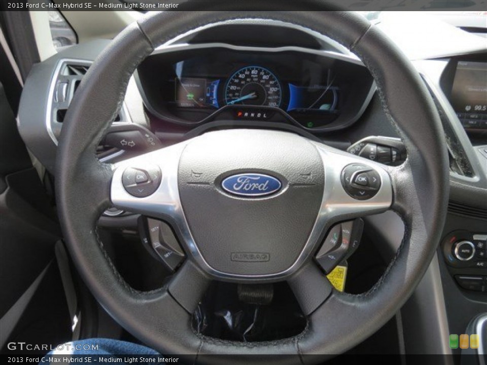 Medium Light Stone Interior Steering Wheel for the 2013 Ford C-Max Hybrid SE #86365158