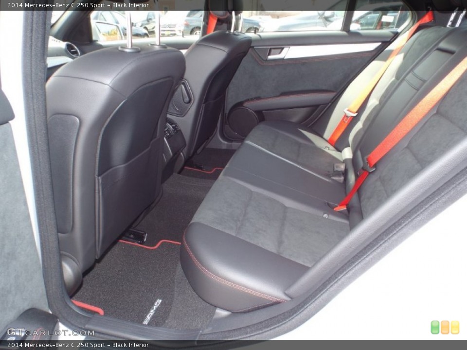 Black Interior Rear Seat for the 2014 Mercedes-Benz C 250 Sport #86367666