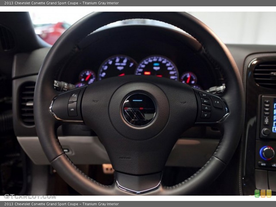 Titanium Gray Interior Steering Wheel for the 2013 Chevrolet Corvette Grand Sport Coupe #86373279