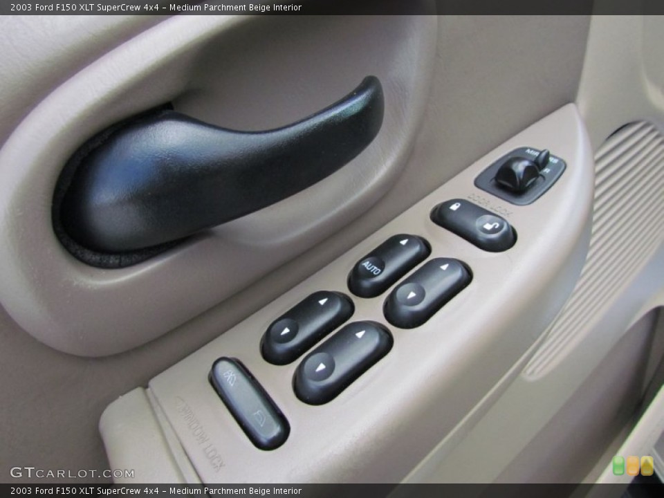 Medium Parchment Beige Interior Controls for the 2003 Ford F150 XLT SuperCrew 4x4 #86382312