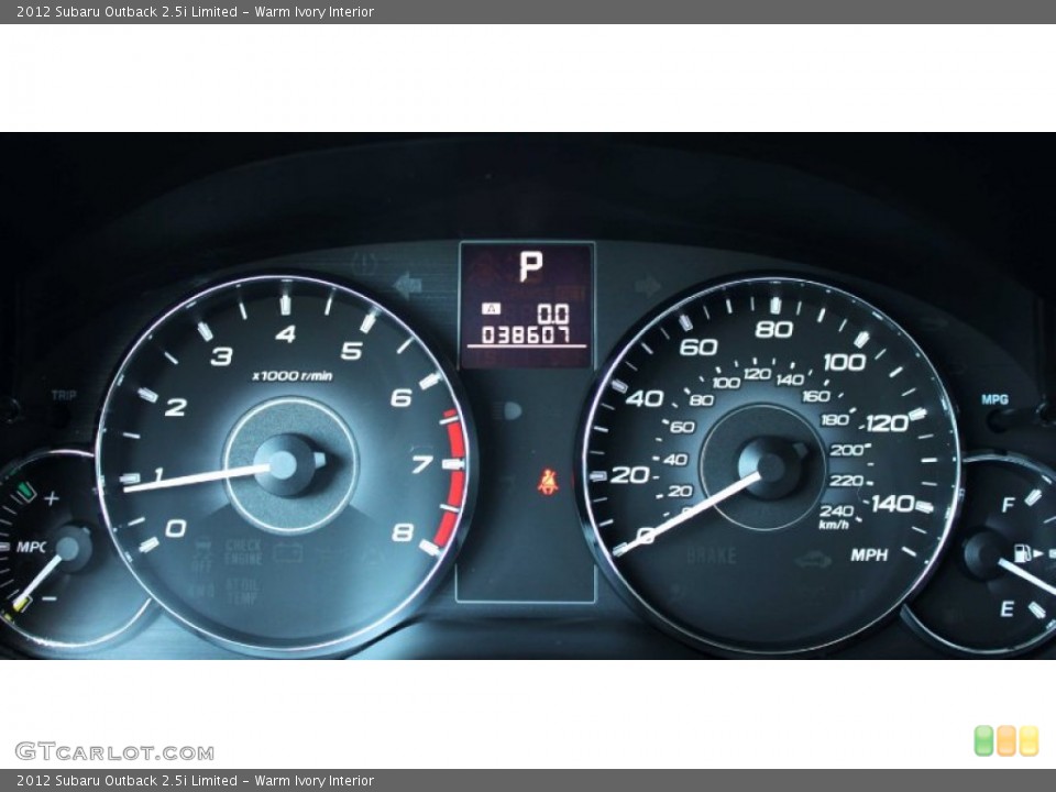 Warm Ivory Interior Gauges for the 2012 Subaru Outback 2.5i Limited #86399049