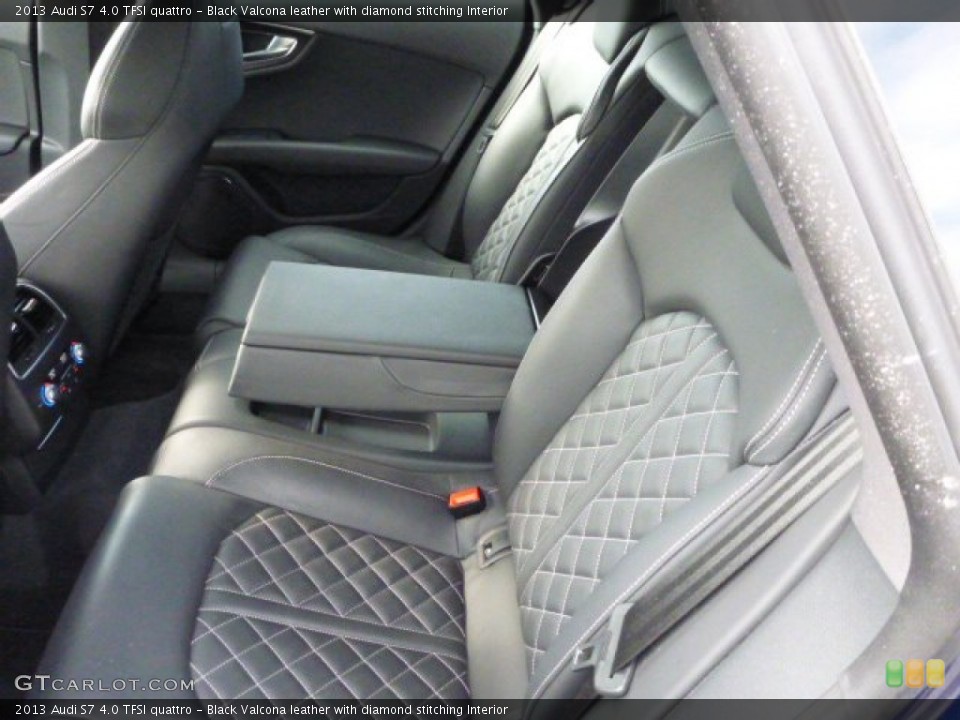 Black Valcona leather with diamond stitching Interior Rear Seat for the 2013 Audi S7 4.0 TFSI quattro #86403374