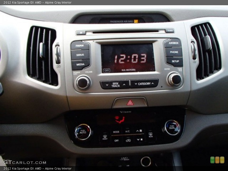 Alpine Gray Interior Controls for the 2012 Kia Sportage EX AWD #86412521