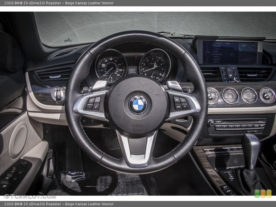 Beige Kansas Leather Interior Steering Wheel for the 2009 BMW Z4 sDrive30i Roadster #86420864