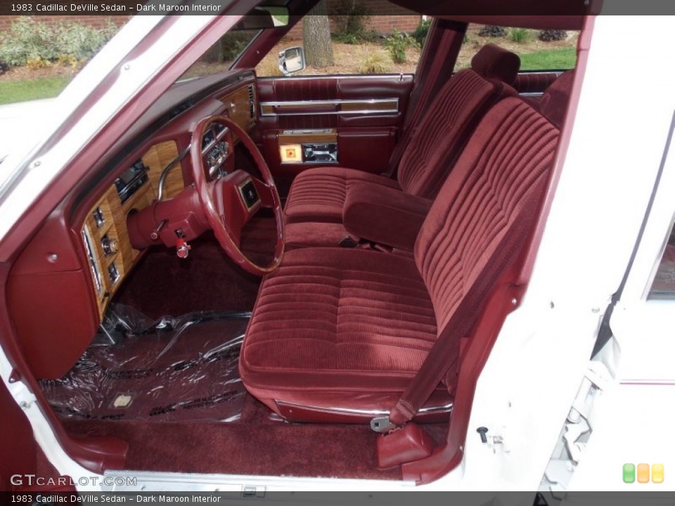 Dark Maroon Interior Photo for the 1983 Cadillac DeVille Sedan #86429369