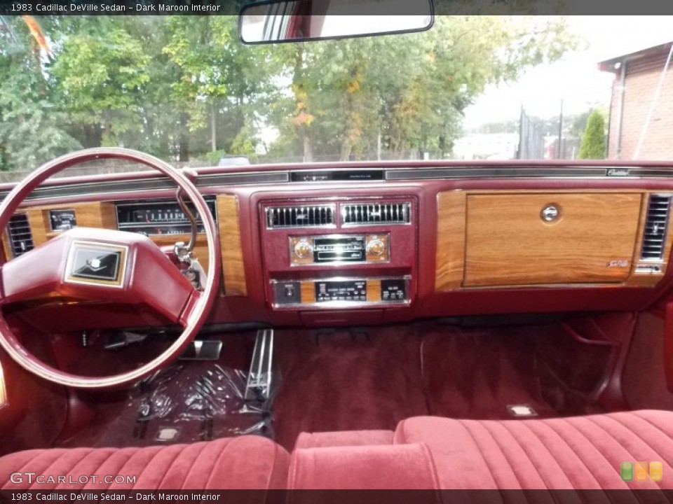 Dark Maroon Interior Dashboard for the 1983 Cadillac DeVille Sedan #86429462