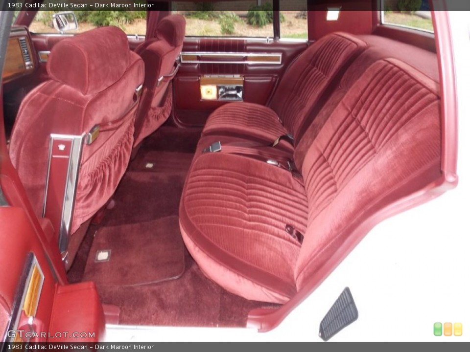 Dark Maroon Interior Rear Seat for the 1983 Cadillac DeVille Sedan #86429540